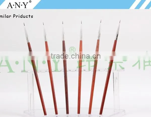ANY Beauty Art Nails Design Rosewood Handle Sable Hair Nail Brush for Nail Art Drawing photo-5