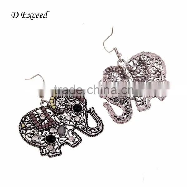 New Designs Women's Vintage Jewellery Earrings Elephant Piercing Gold Plating Drop Earrings photo-3