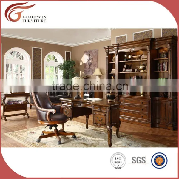 Oak Corner Wood Bookcases Library Cabinet Customized A21 photo-2
