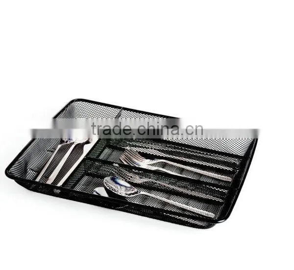 Black Metal Cutlery Tray/metal Wire Kitchen Organizer B82167