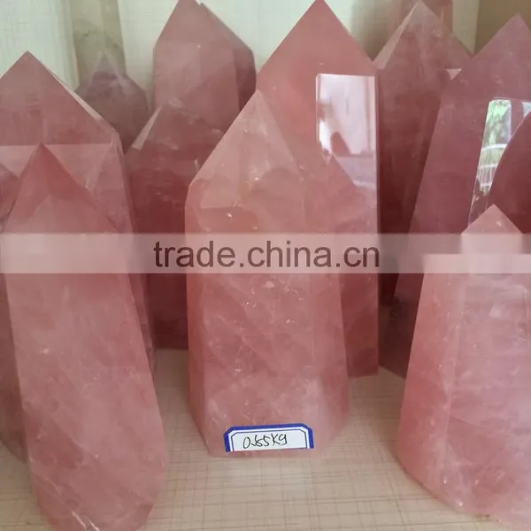 Rose Quartz Crystal Healing Stone Pillars Point Wholesale photo-3