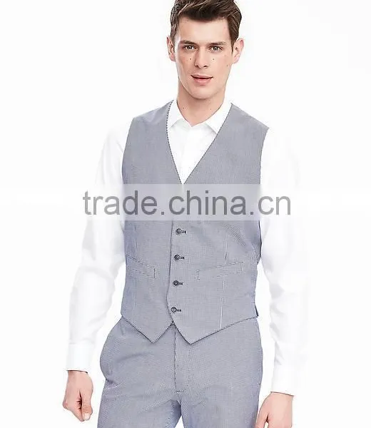 Bospoke Slim Fit Light Grey Latest Design Coat Pant Men Suit photo-2