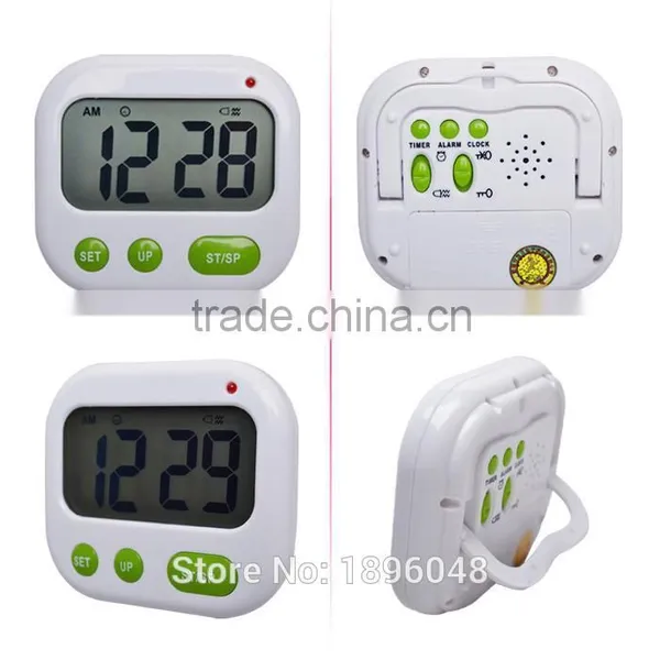 Dual Alarm Digital Timer Desktop LCD Remind Vibration Clock/ Count Down Timer photo-5