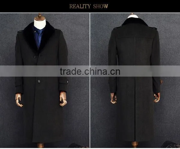 British Style Long Winter Jacket Men Woolen Jacket Blazers for Men Slim Fit photo-5