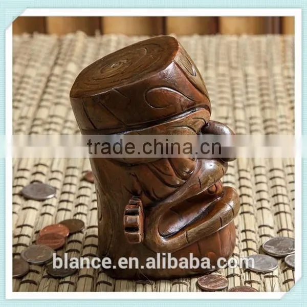 Resin Popolele Planet Tiki Figurine Coin Bank photo-3