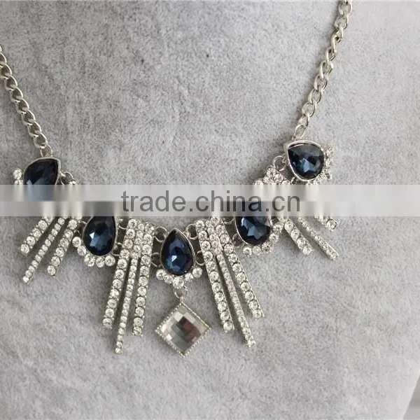 Wholesale White Gold Plated Women Necklace Water Drop Crystal Necklace photo-3