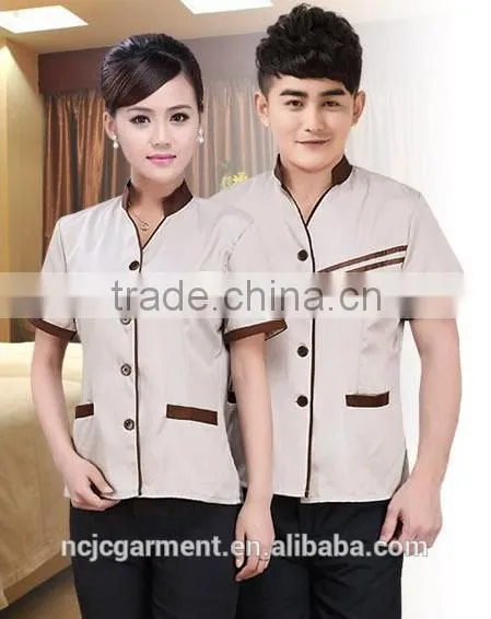 Cleaning Service Hotels Overalls Short-sleeved Summer Clothing Cleaning Staff Cleaning Rooms Restaurant Uniforms 100% Polyester photo-2
