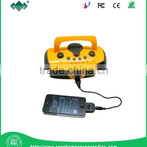 Wonderful Mini Music Speaker Powered by Hand-cranking&USB Port&4 AA Batteries Radio Flashlight for Camping Use photo-5
