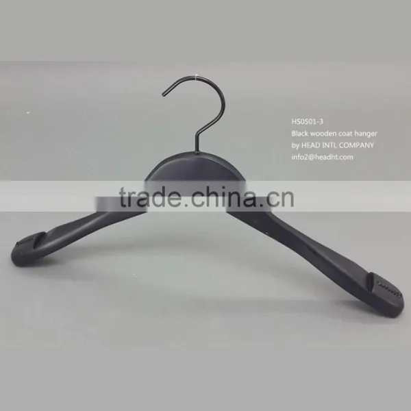 Large Shoulder White/black Vintage for Suit Wooden Garment Hanger photo-2