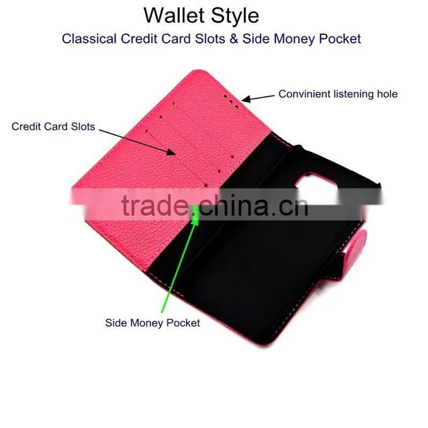 For Wiko Ridge Fab 4G , Litchi Pattern PU Leather Folio Case For Wiko Ridge Fab 4G photo-4