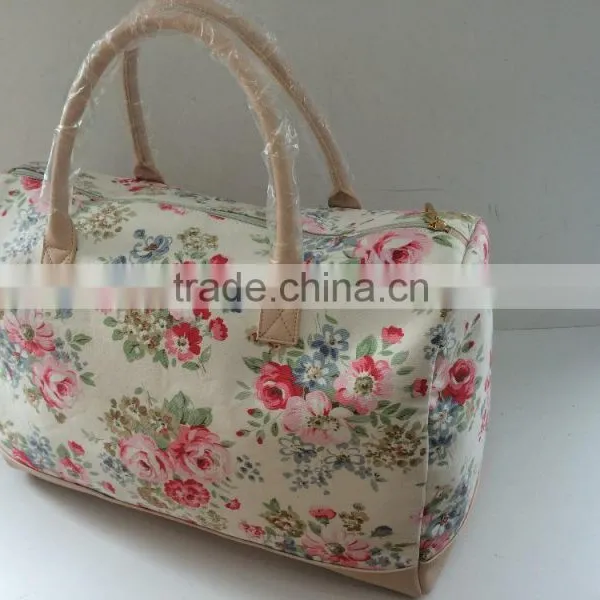 Pringted Canvas Travel Bag With Cosmetic Bag photo-2
