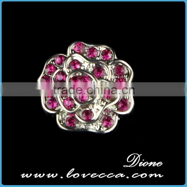 Small Order Best Price Women Fashion Real Flower Crystal Metal Buttons photo-3