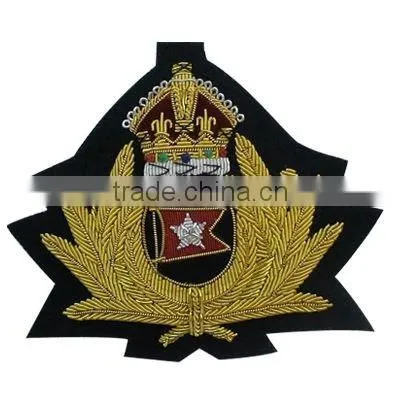 Handmade Gold Bullion Wire Embroidery Badges