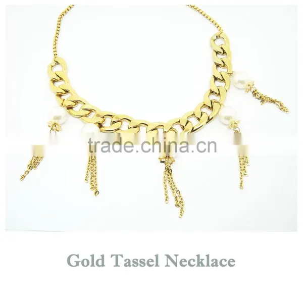 Gold Chain Tassel Stainless Steel Chain Necklace Designs photo-2