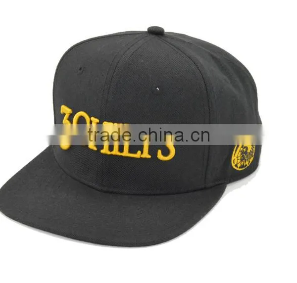 Cotton 6 Panel Baseball Cap Black Printed Logo Flat Two Tone Snapback Caps photo-2