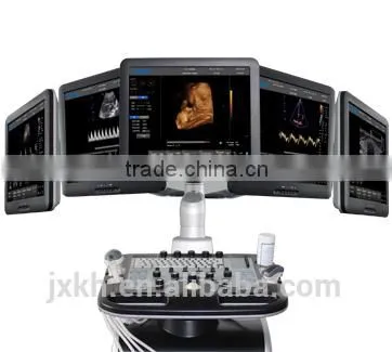 CE ISO Approved Medical 15 Inch LCD Monitor 3D 4D Trolley Color Doppler Ultrasound Scanner photo-2