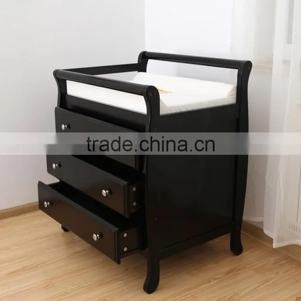 Walnut NZ Pine 3 Drawers Baby Change Table Dresser photo-4