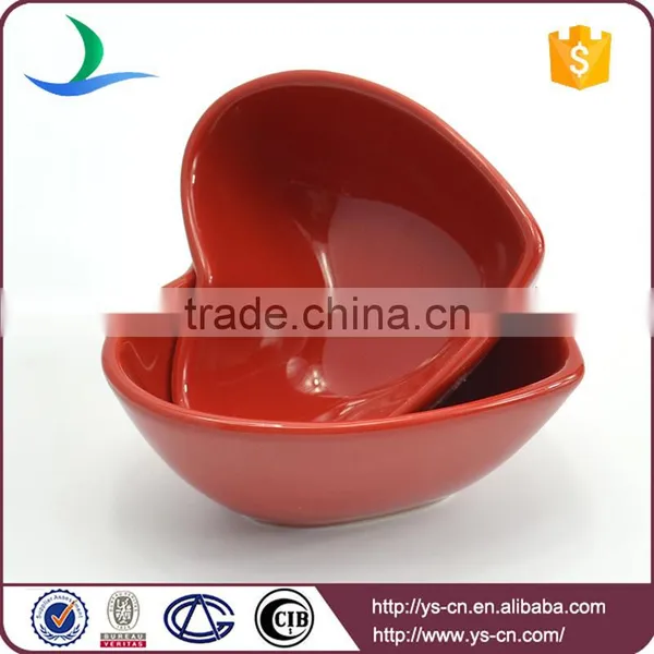 YSb0029 Custom Logo Mini Red Ceramic Heart Shape Bowl photo-2