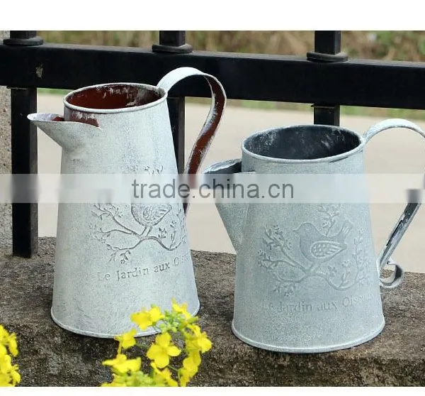 Cheap Antique Chic Metal Zinc Garden Water Flower Jug Pitcher for Wedding Table Deco photo-2