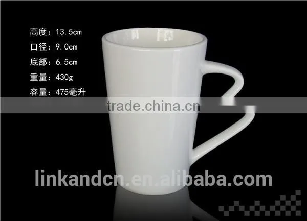 300ml Porcelain Promotion Mug With Handle White Drinking Mug With Handle photo-2