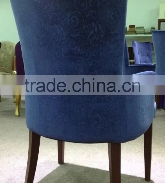 Classic Wooden Frame Upholstered Fabric Hotel Sofa Chair photo-2