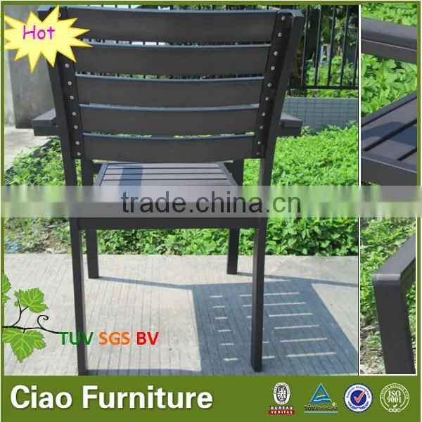 Grey Plastic Wood Arm Chair Cheap Outdoor Chairs photo-3