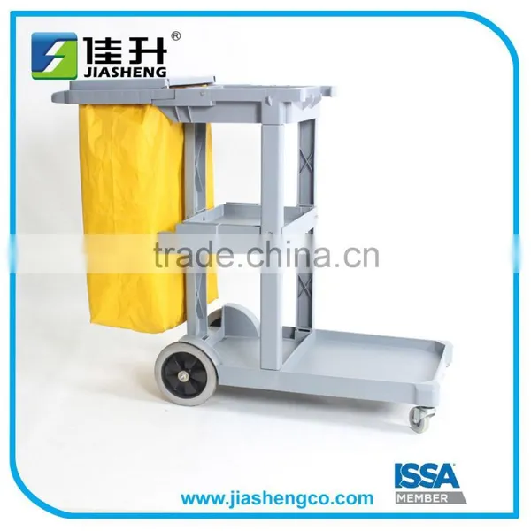 Plastic Janitor Cart Trolley or Service Cart With Bag photo-2