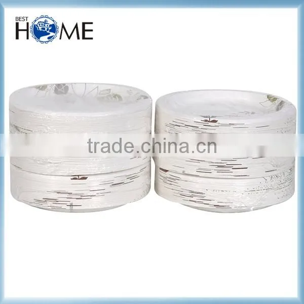 7-10inch OEM Paper Plate Striped Party Tableware Resistant Disposable Paper Plate Customized Printed Paper Plate