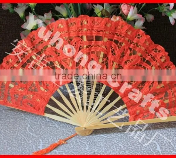 Personalized Bamboo Hand Held Lace Fan photo-3