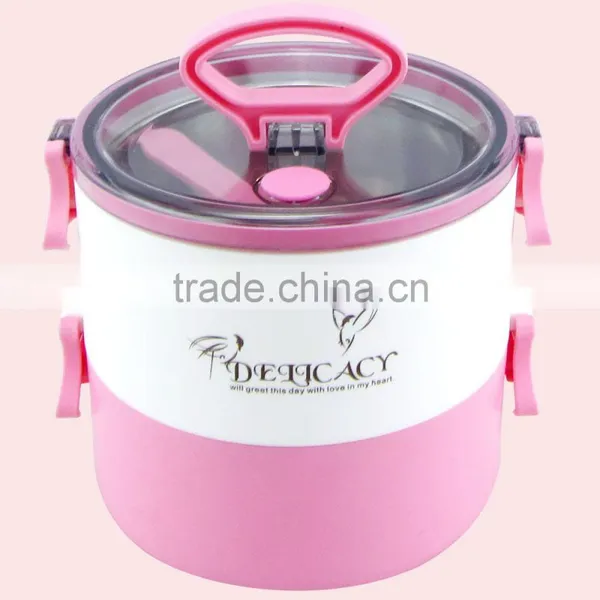 1800ML Double Layers Stainless Steel Lunch Box With Handle photo-3