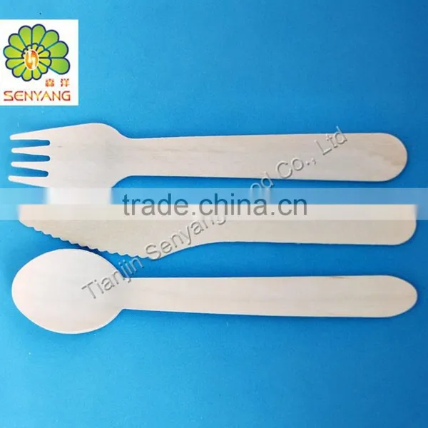 Wood Spoon Wood Fork Wood Knife With a Napkin photo-2