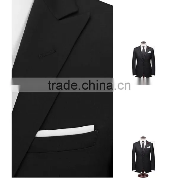 2016 New Arrival Designer Suits for Men 3 Piece Suit Black Wedding Pant Coats photo-6