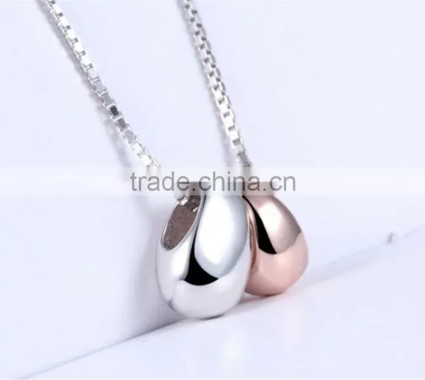 925 Sterling Silver Fashion Waterdrop Shape Pendant Necklace photo-2