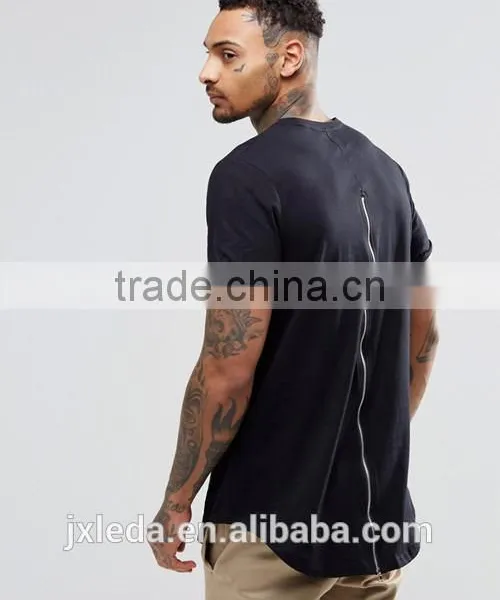 Factory Direct Sale Men Grey/white/black Summer Zip Back Plain Cerw Neck Short Sleeve Jersey T-shirt Custom photo-5