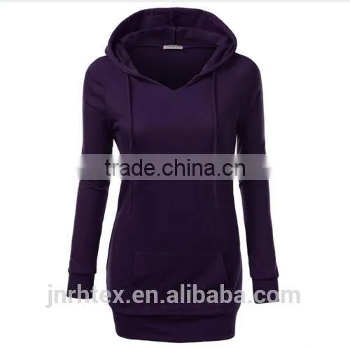 Women Ladies Fitted Hoodies Casual Coat Pullover Outerwear Sweatshirt Extra Long photo-3
