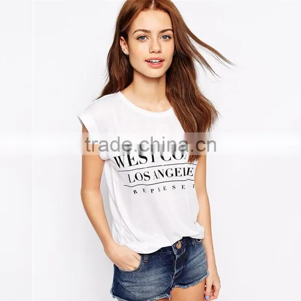 Dongguan Hot Sale Cheap Ladies Short Sleeves Print 100%cotton T-shirt photo-2