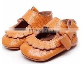 Genuine Leather Kids Shoes Leather Bows Baby Shoes photo-6