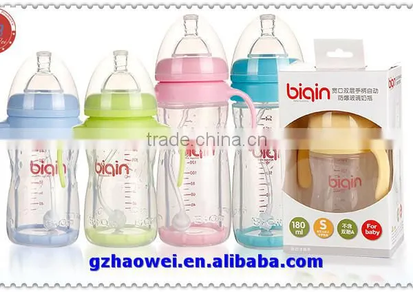 Eco-friendly Wide Neck Baby Feeding Vacuum Bottle With Handle photo-2