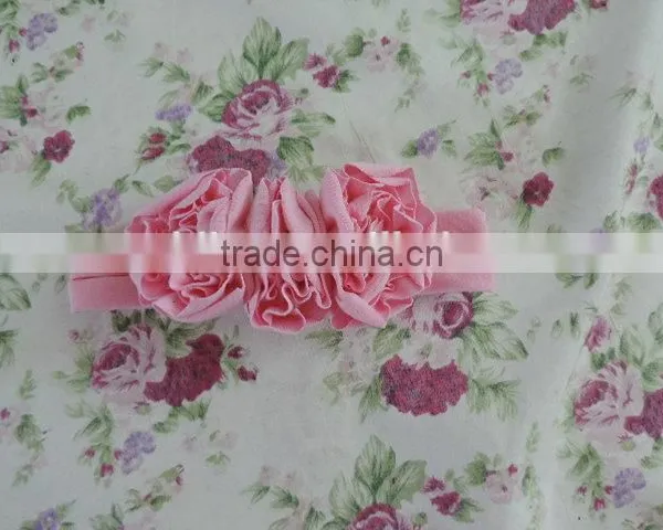 Lovely Baby Girls Hair Accessories Three Flower Elastic Headband Many Solid Colors Choice photo-2