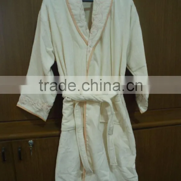 Embroidery Velour Bathrobe