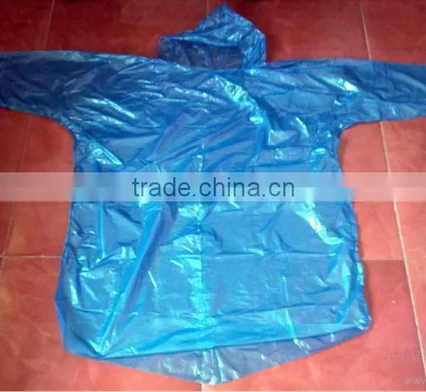 Disposable CPE Blue Rain Coat