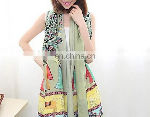 Ethnic Style Textile Fabric Tassels Scarves Mint Printed Oversize Women Fashion Scarves Cape photo-6