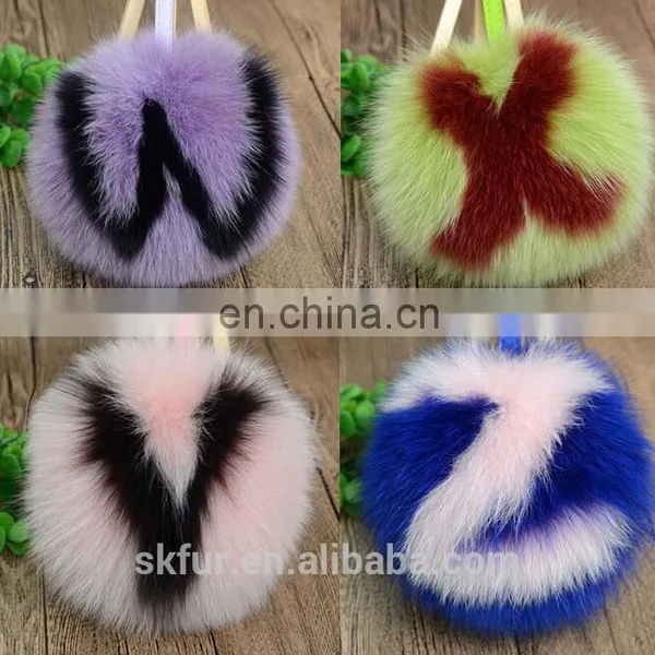 Letters Design Fox Fur Key Chain photo-4