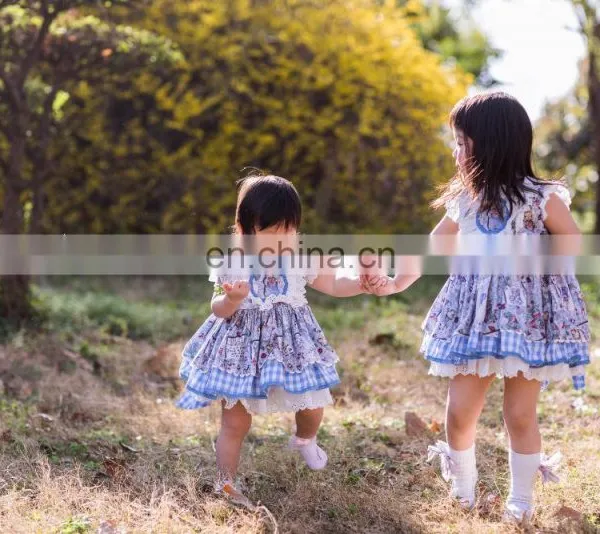 Baby GIrl Summer Blue Rabbit Turkey Vintage Spanish Lolita Princess Ball Princess Gown Dress for Girl Easter Birthday Party photo-4