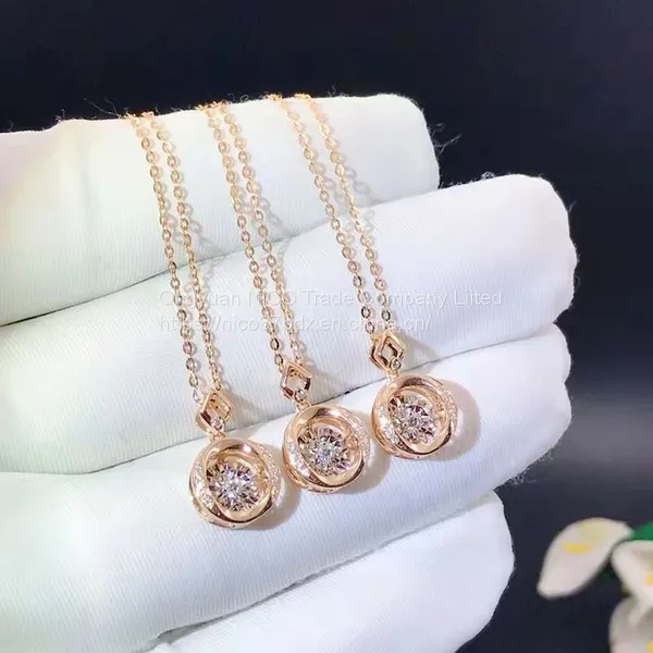 18K Rose Gold Bespoke Wedding Diamond Necklace Diamond Ring Bare Diamond Ring Jewelry Custom Diamond Pendant for Women photo-3