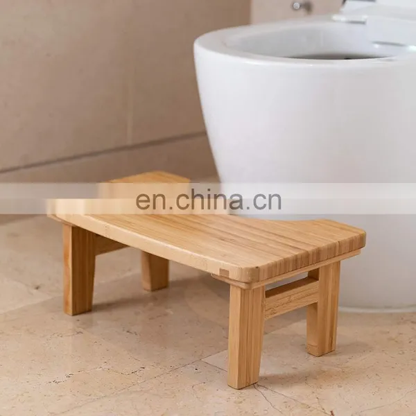 Bamboo 6.7 '' Toilet Bathroom Squatting Toilet Step Stool Simple Design for Kids and Adults photo-3