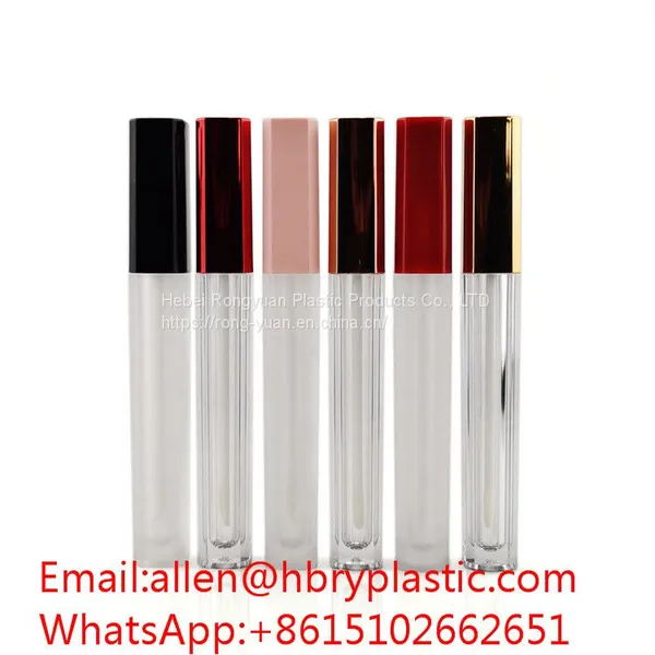 Wholesale Eyeliner Mascara Empty Round Lipstick Container Glass 5ml Cosmetic Lip Gloss Tubes
