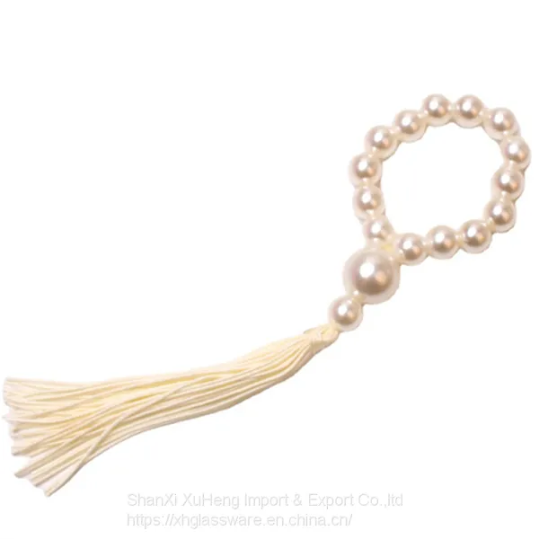 Pearl Beaded Napkin Rings With Tassel Style For Wedding Party photo-3