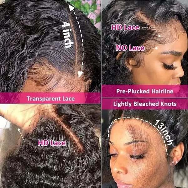 Ginger Orange Deep Wave Bob Wig Lace Front Human Hair Wigs For Black Women Human Hair Orange Ginger Color Curly Short Bob Wig photo-5