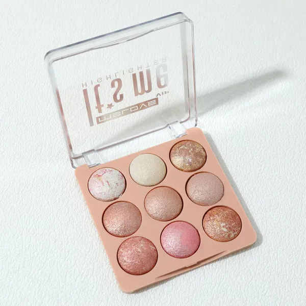 Factory OEM 9 Color High Pigment Make up Bronze Highlight Baked Palette Cosmetic La Sombra De Ojos photo-5